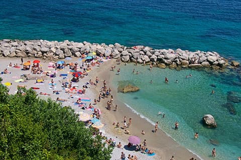 A praia de Marina Grande em Capri