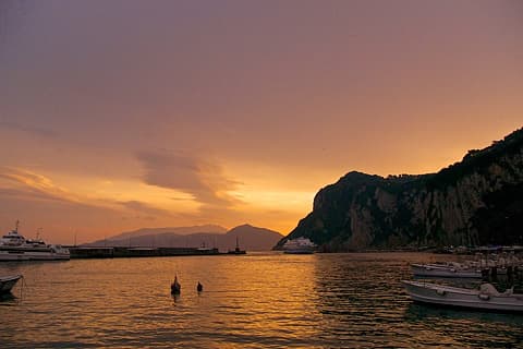 Pôr do sol em Marina Grande, Capri