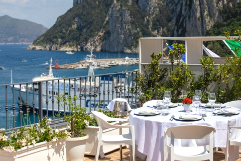 The terrace at Relais Maresca